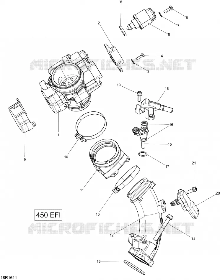 Collecteur Admission Air et Carter de Papillon - 450 EFI