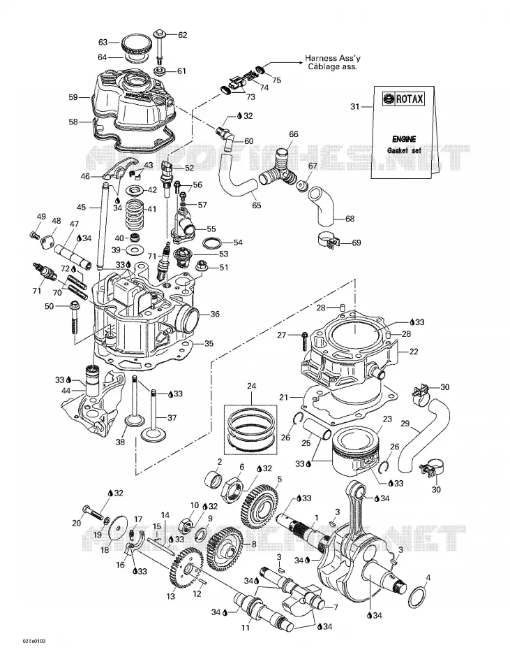 Vilebrequin, Pistons, Cylindres