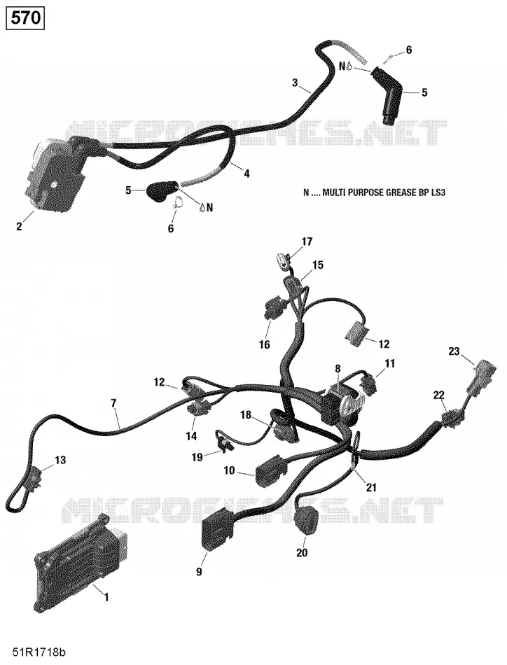 Câblage Moteur et Module Électronique - 570 EFI (Ensemble PRO)