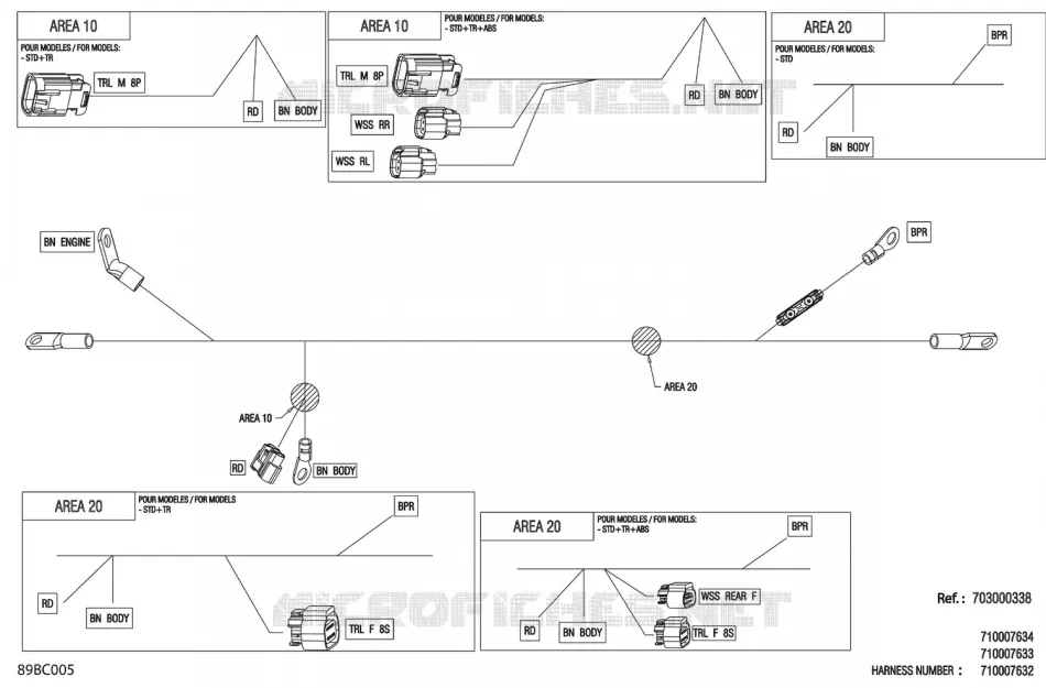 08- 0 - VOLTAGE REGULATOR WIRING HARNESS - 710007634