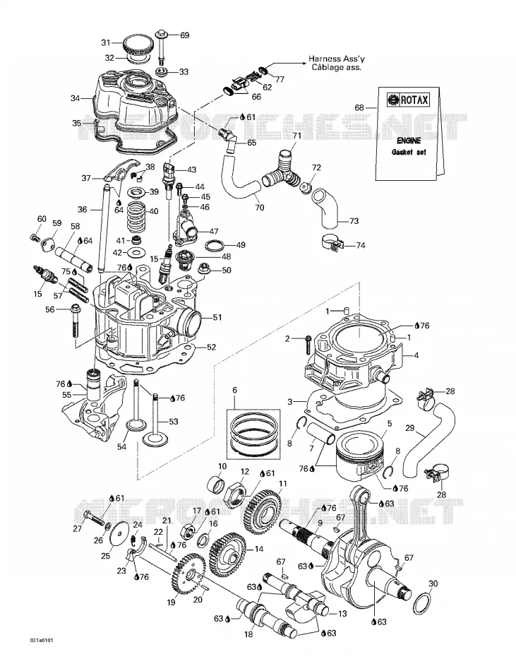 Vilebrequin, Pistons, Cylindres