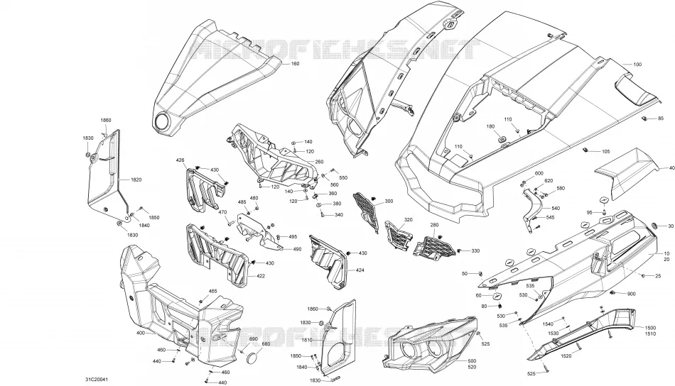 Carrosserie - Section Avant - Vert Boréal