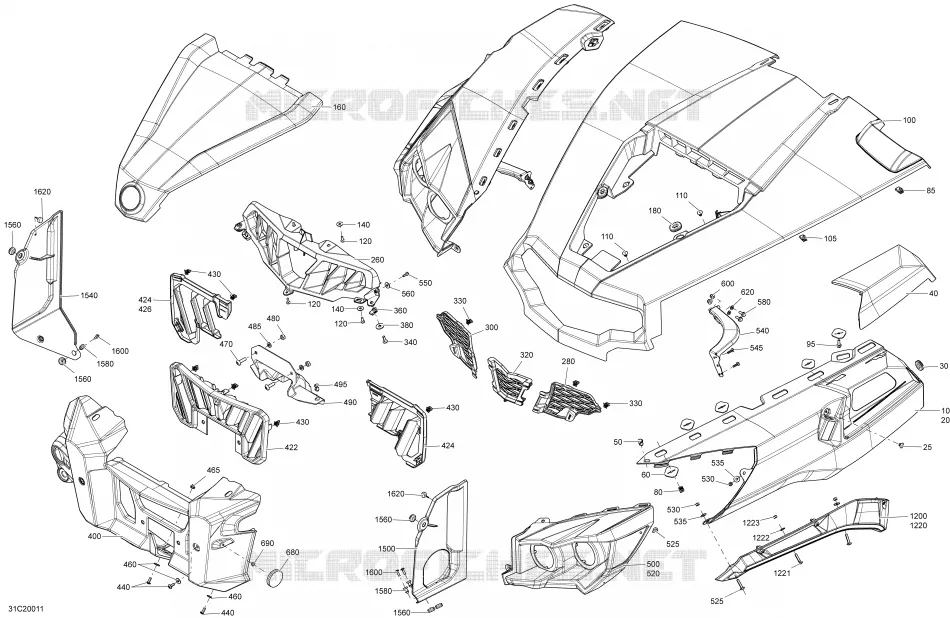 Carrosserie - Section Avant - Vert Escadron