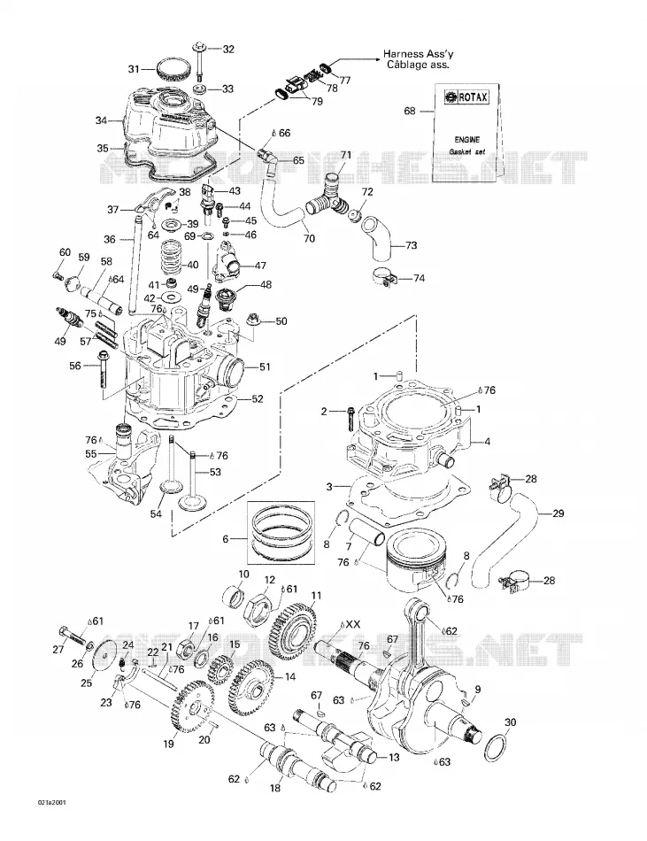 Vilebrequin, Pistons, Cylindres
