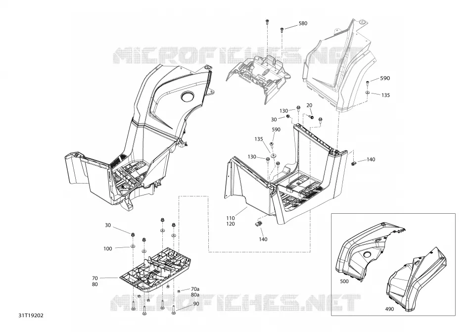 Carrosserie Et Accessoires 6X6 - 450 EFI - Vert Escadron  -  Milieu
