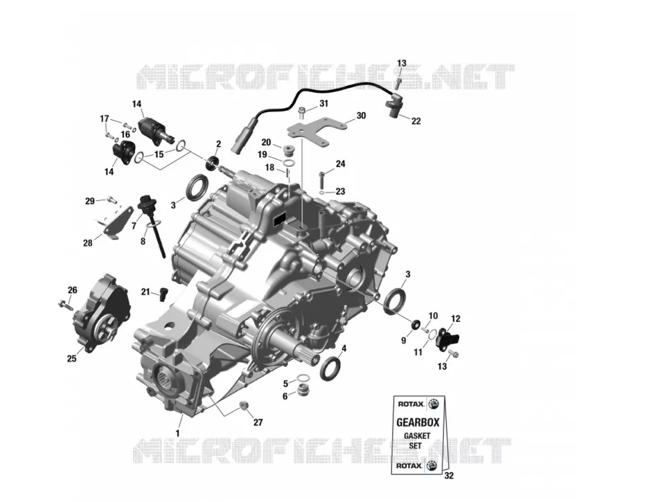 01- ROTAX - Gearbox Assy and Drive Shaft - 686 808 - Tremec