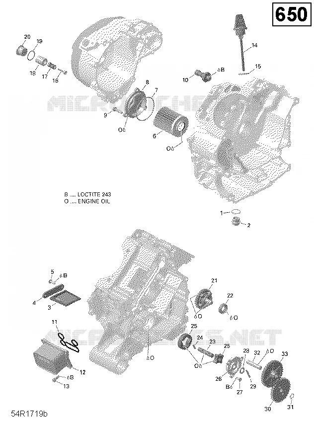 Lubrification du Moteur - 650 EFI (Ensemble PRO)