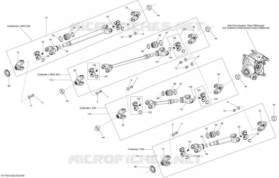 Système Entraînement Arrière Propeller Shaft_13T1504a