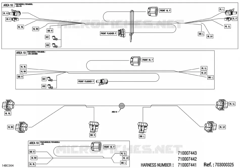 08- 0 - FRONT WIRING HARNESS - 710007442