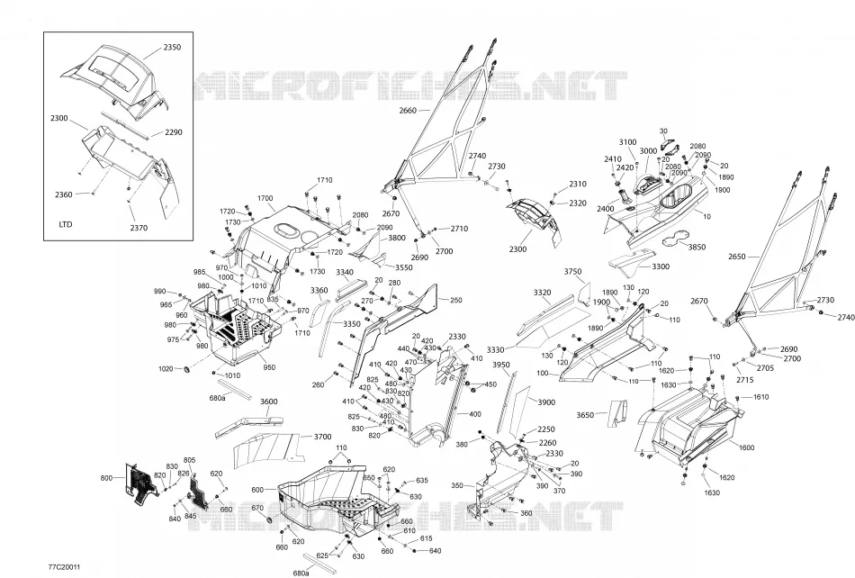Habitacle - Section inférieure