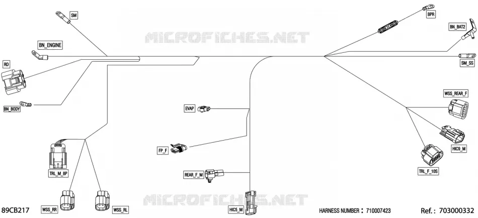 08- 0 - VOLTAGE REGULATOR WIRING HARNESS - 710007423
