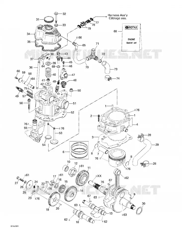 Vilebrequin, Pistons, Cylindres