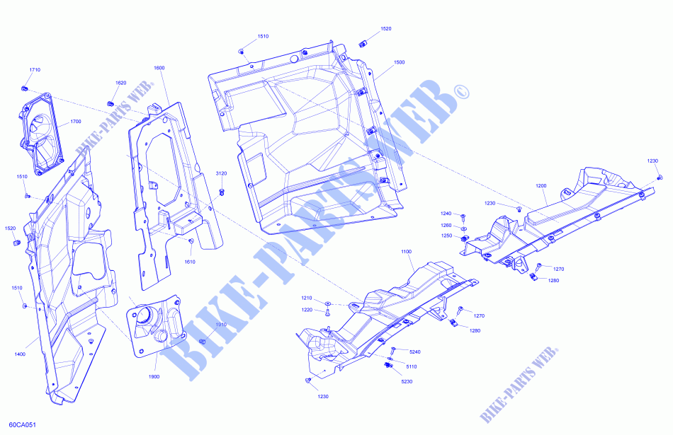 Carrosserie   Habitacle   Mur Coupe Feu pour Can-Am MAVERICK MAX TURBO RR X RS de 2021