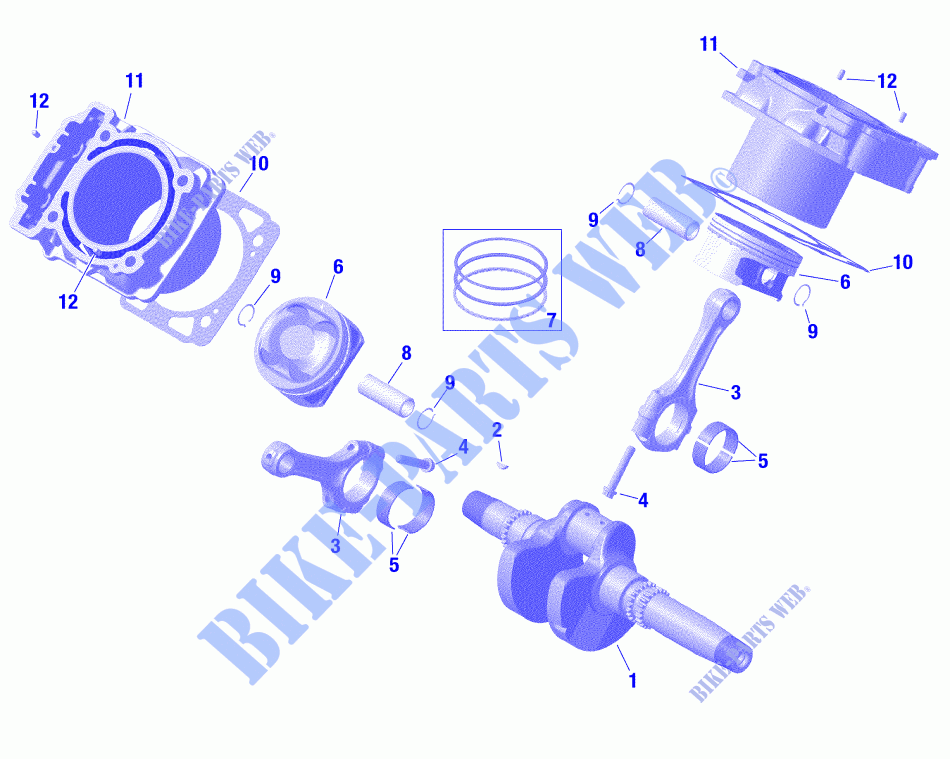 Rotax   Vilebrequin, Piston Et Cylindre pour Can-Am MAVERICK TRAIL 800 de 2021