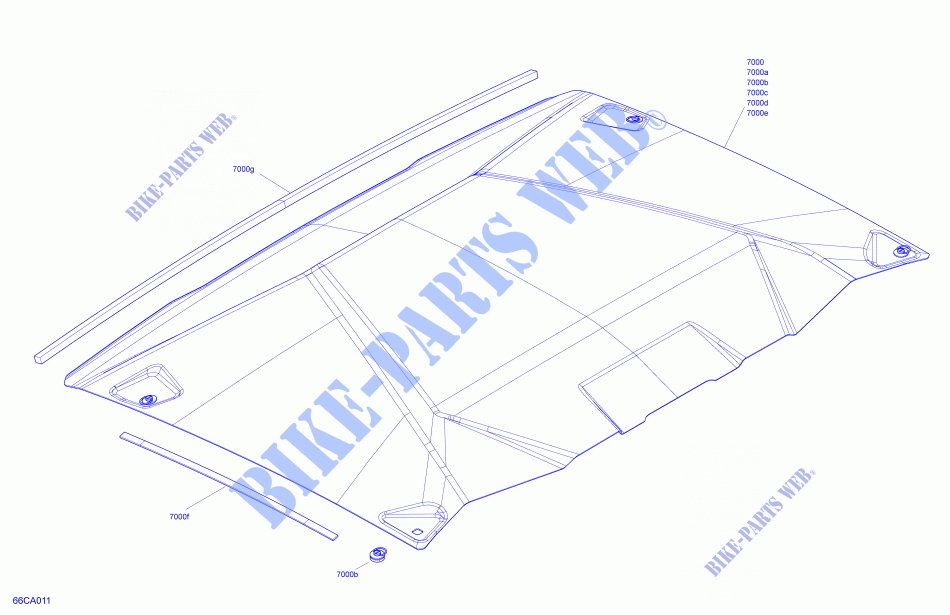 Carrosserie   Section Toît pour Can-Am MAVERICK TURBO RR X RC de 2021
