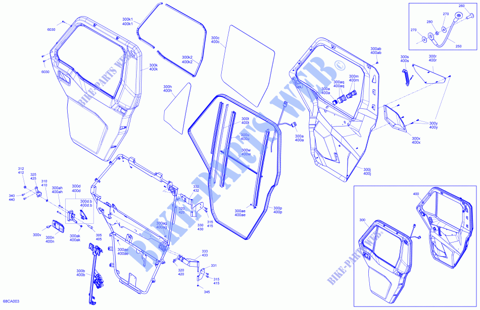 Carrosserie   Portes   Section Avant pour Can-Am DEFENDER CAB HD8 de 2021