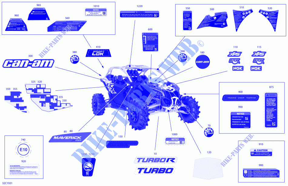 Décalques   Turbo R   XMR   Amérique Du Nord pour Can-Am MAVERICK TURBO R de 2019