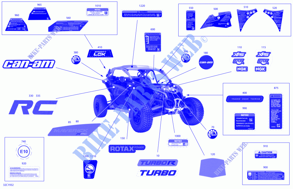 Décalques   Turbo R   XRC   Amérique Du Nord pour Can-Am MAVERICK TURBO R de 2019