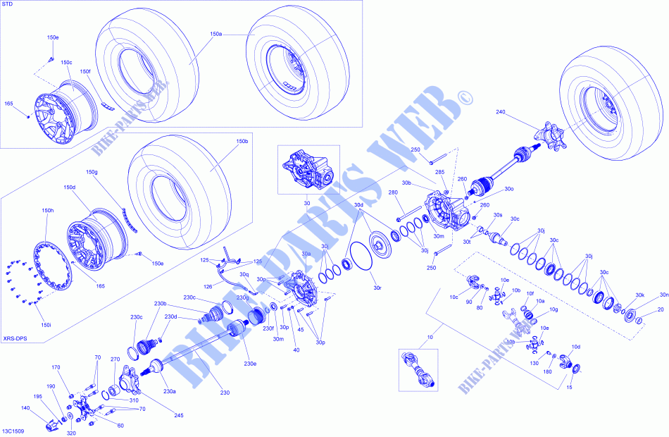 Système Entraînement Arrière _13C1509 pour Can-Am MAVERICK MAX 1000 de 2015