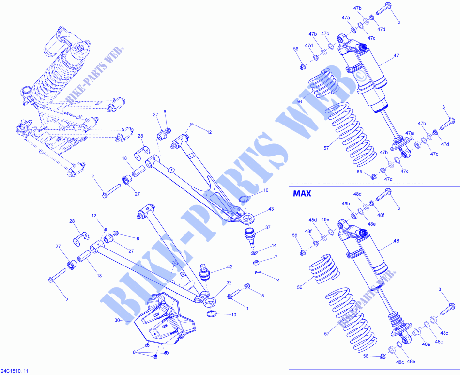 Suspension Avant _24C1510 pour Can-Am MAVERICK XDS-DPS 1000 de 2015