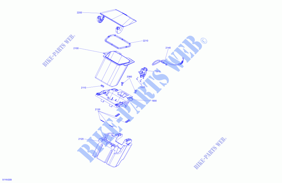 Carrosserie   Console   Boîte à gants pour Can-Am SPYDER RT (FABRIQUE APRES 09/2020) de 2021