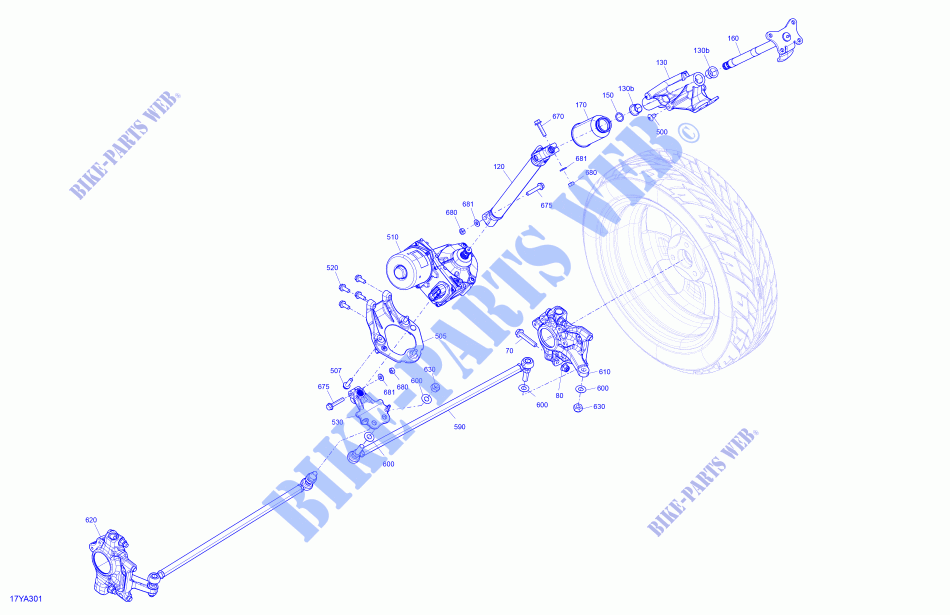 Mécanique   Colonne de Direction pour Can-Am SPYDER RT (FABRIQUE APRES 09/2020) de 2021