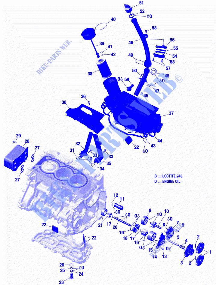 Lubrification Du Moteur pour Can-Am SPYDER F3 S SM6 (FABRIQUE APRES 09/2020) de 2021