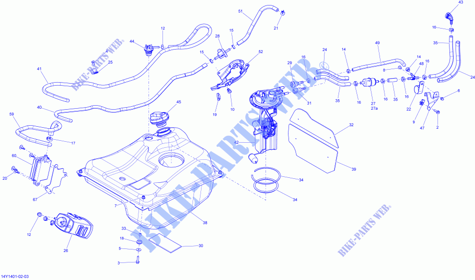 Système Essence _14Y1402 pour Can-Am SPYDER RT-S SE6 de 2014