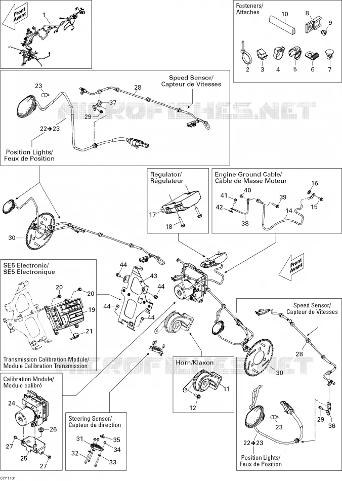 Accessoires Électriques, Avant SE5 Can-Am On-Road SPYDER RS SE5 2011 SPYDER RS SE5  SPYDER RS SE5