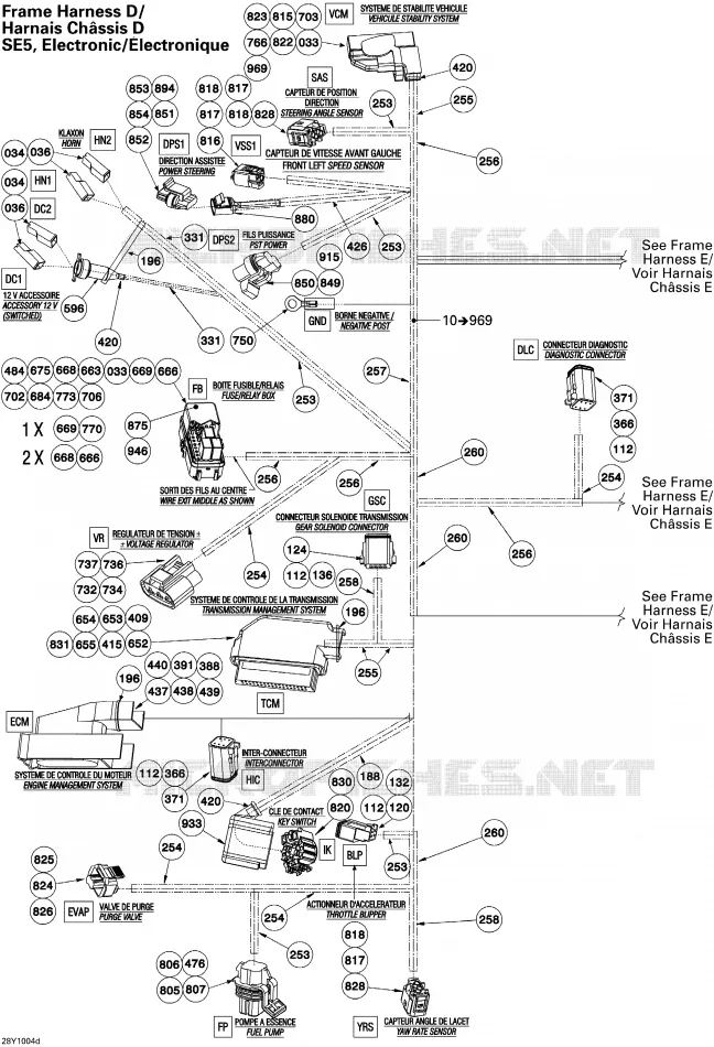 Câblage Châssis D_SE5 Electronique Can-Am On-Road SPYDER RS SE5 2010 SPYDER RS SE5  SPYDER RS SE5