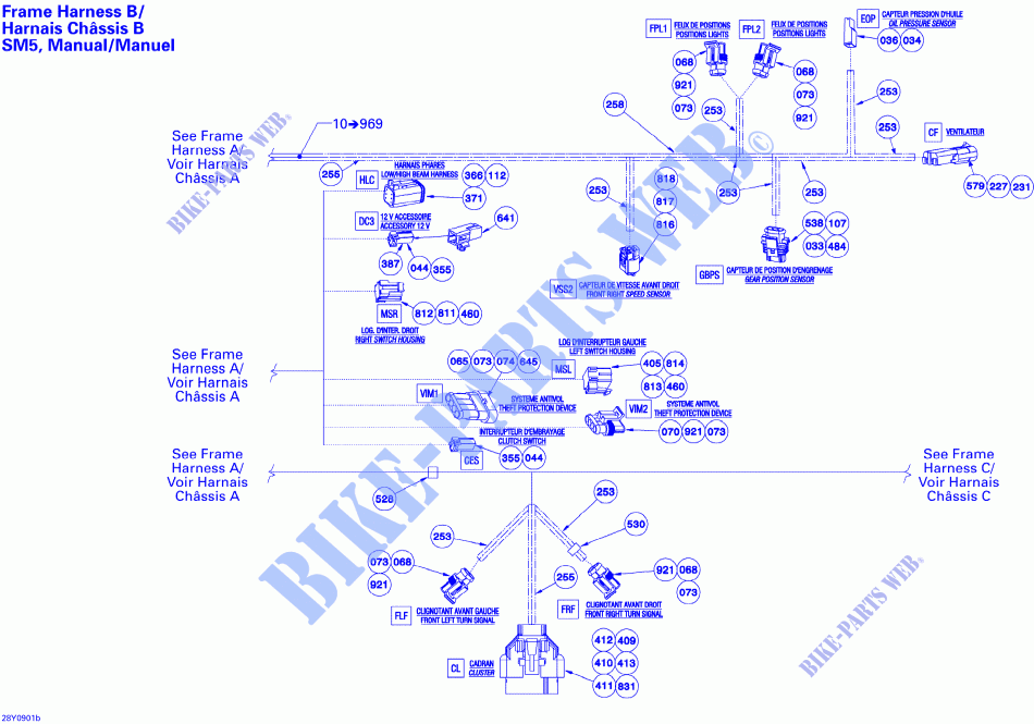 Câblage Châssis B_SM5 Manual pour Can-Am SPYDER GS SM5 de 2009