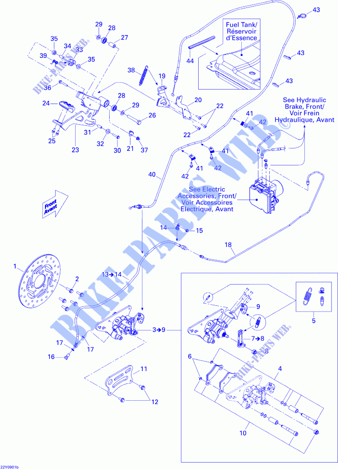 Frein Hydraulique, Arrière SM5 Manual pour Can-Am SPYDER GS SM5 de 2009