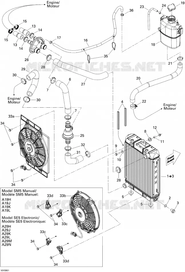 Système refroidissement se5 electronic pour Can-Am SPYDER GS SE5 de ...