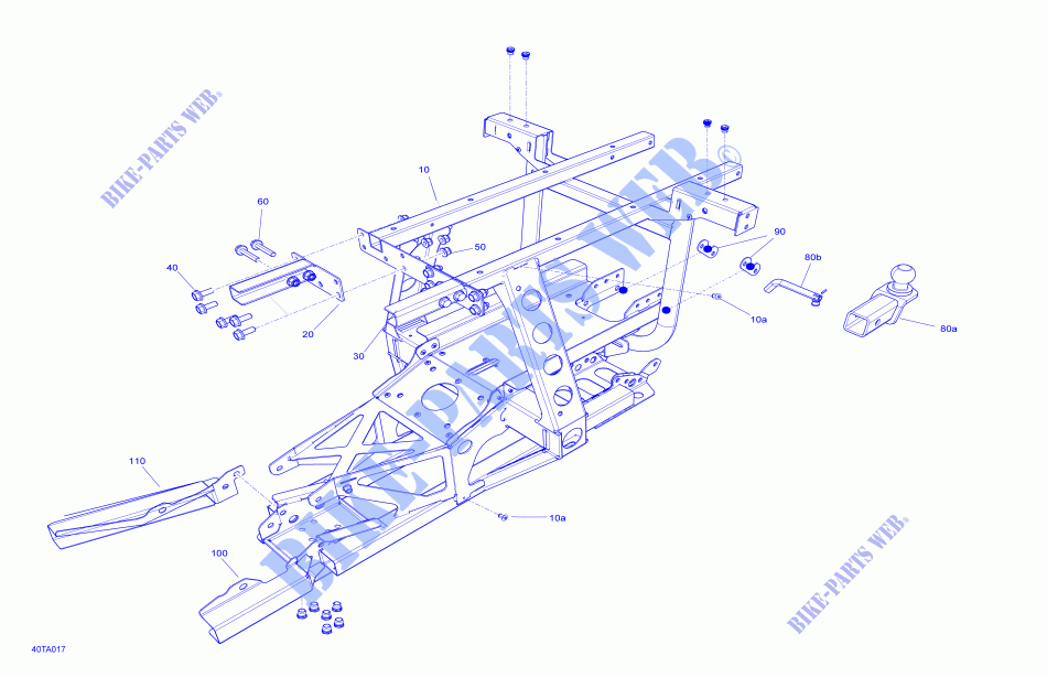 Châssis   Système   Section Arrière pour Can-Am OUTLANDER MAX 6X6 450 T de 2021