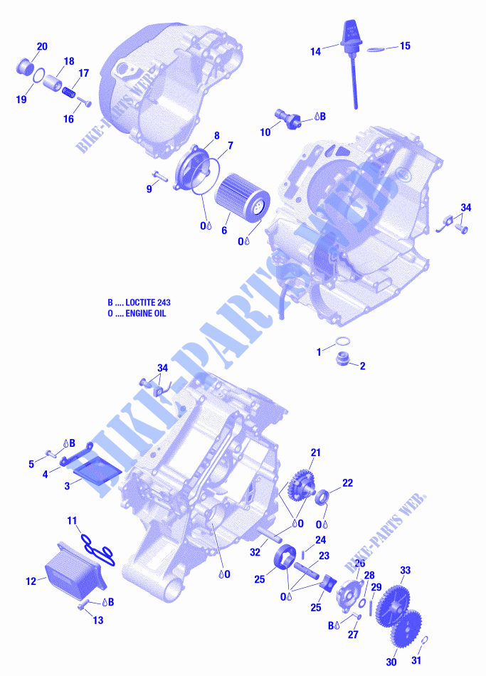 Rotax   Lubrification Du Moteur pour Can-Am RENEGADE X MR 1000R (VISCO-4LOK) de 2021