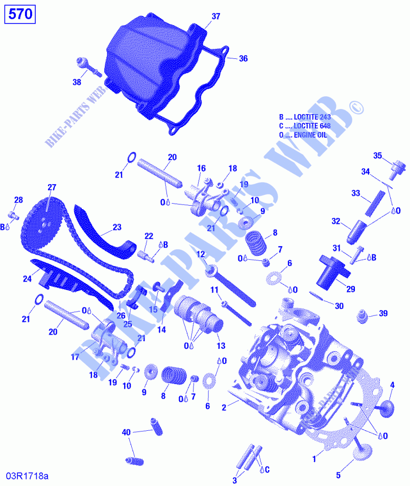 Rotax   Culasse, Avant   570 EFI pour Can-Am RENEGADE X MR 570 de 2021