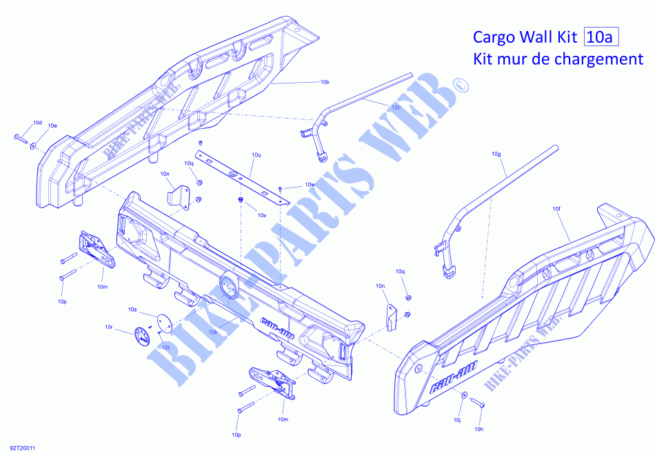 Cargo   Kit Mur de Chargement pour Can-Am OUTLANDER MAX 6X6 XT 1000 de 2021