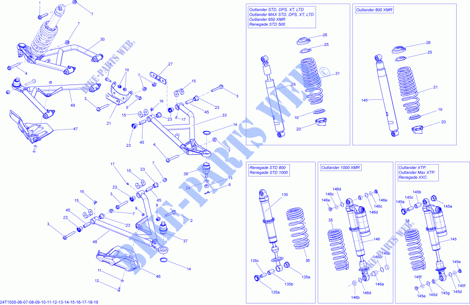 Suspension Avant _24T1515 pour Can-Am OUTLANDER MAX 650 de 2015