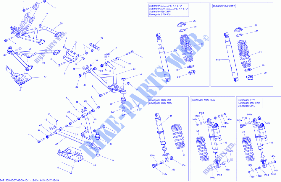 Suspension Avant _24T1511 pour Can-Am RENEGADE 500 de 2015