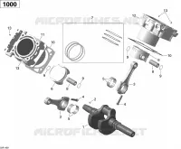 Vilebrequin, Piston Et Cylindre pour Can-Am OUTLANDER 1000 de 2014
