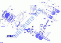 Vilebrequin, Piston Et Cylindre V2_STD pour Can-Am RENEGADE 800R de 2010