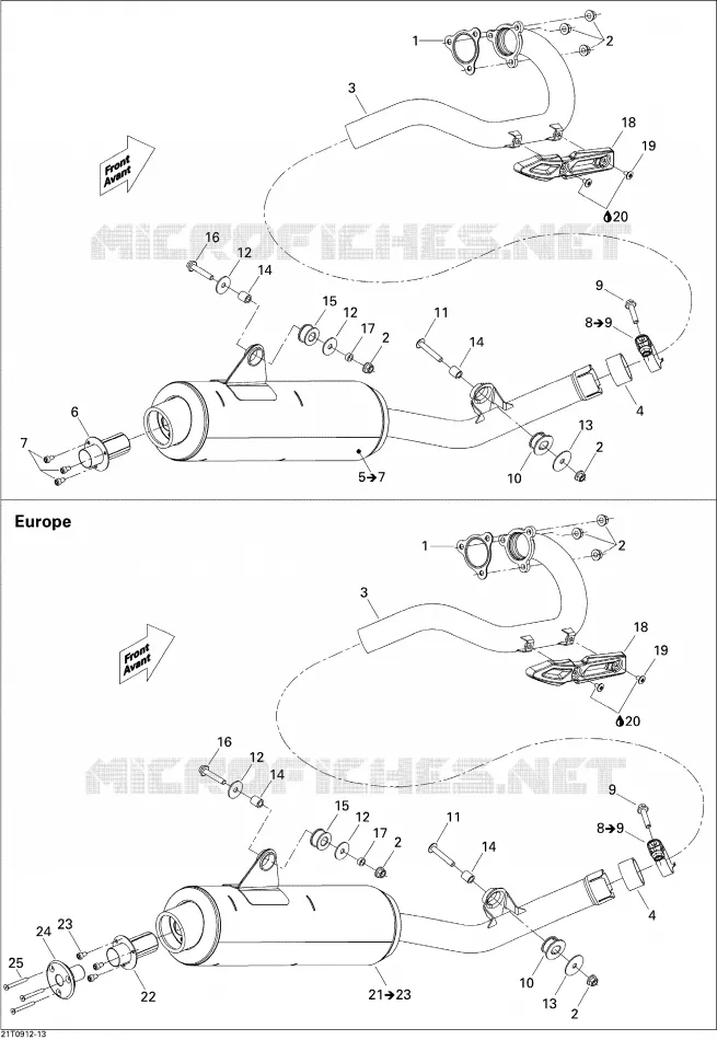 Système Échappement Can-Am ATV DS X XC / X MX 450 2009 DS X XC / X MX 450  DS X XC / X MX 450