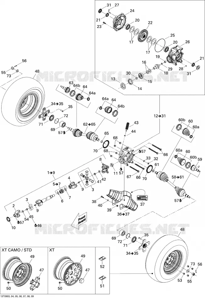 Système Entraînement Arrière XT Can-Am ATV OUTLANDER XT 800R 2009 OUTLANDER XT 800R  OUTLANDER XT 800R