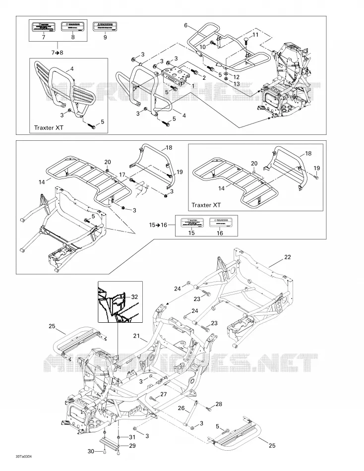 Châssis Et Porte-bagage Can-Am ATV TRAXTER AUTOSHIFT 2003 TRAXTER AUTOSHIFT  TRAXTER AUTOSHIFT