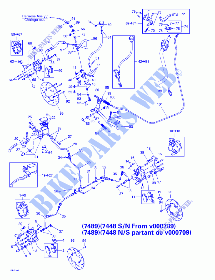 Frein Hydraulique (7489) (7448 Partant De Ns V000709) pour Can-Am TRAXTER XL 7448/7489 de 2001