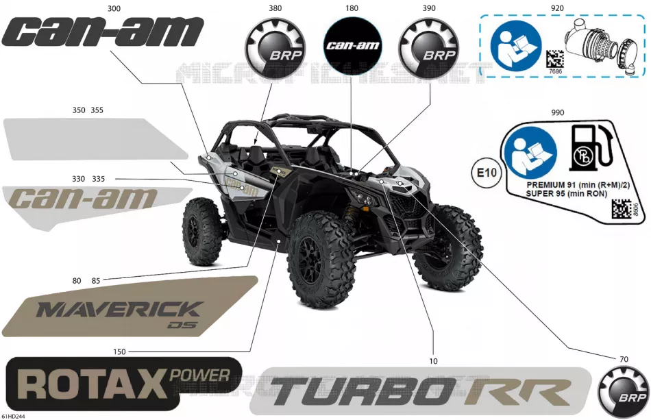 BODY - DECALS Can-Am SSV Maverick DS Turbo RR 7XRG 2024 Maverick DS Turbo RR  Maverick DS Turbo RR