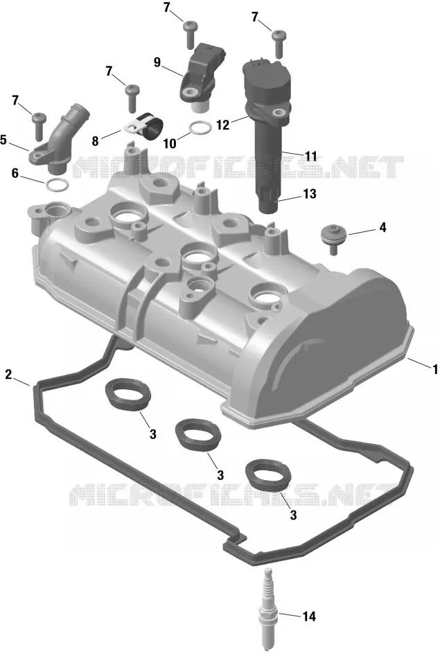 01- ROTAX - Valve Cover Can-Am SSV Maverick X RS Turbo RR 7TRN 2024 Maverick X RS Turbo RR  Maverick X RS Turbo RR