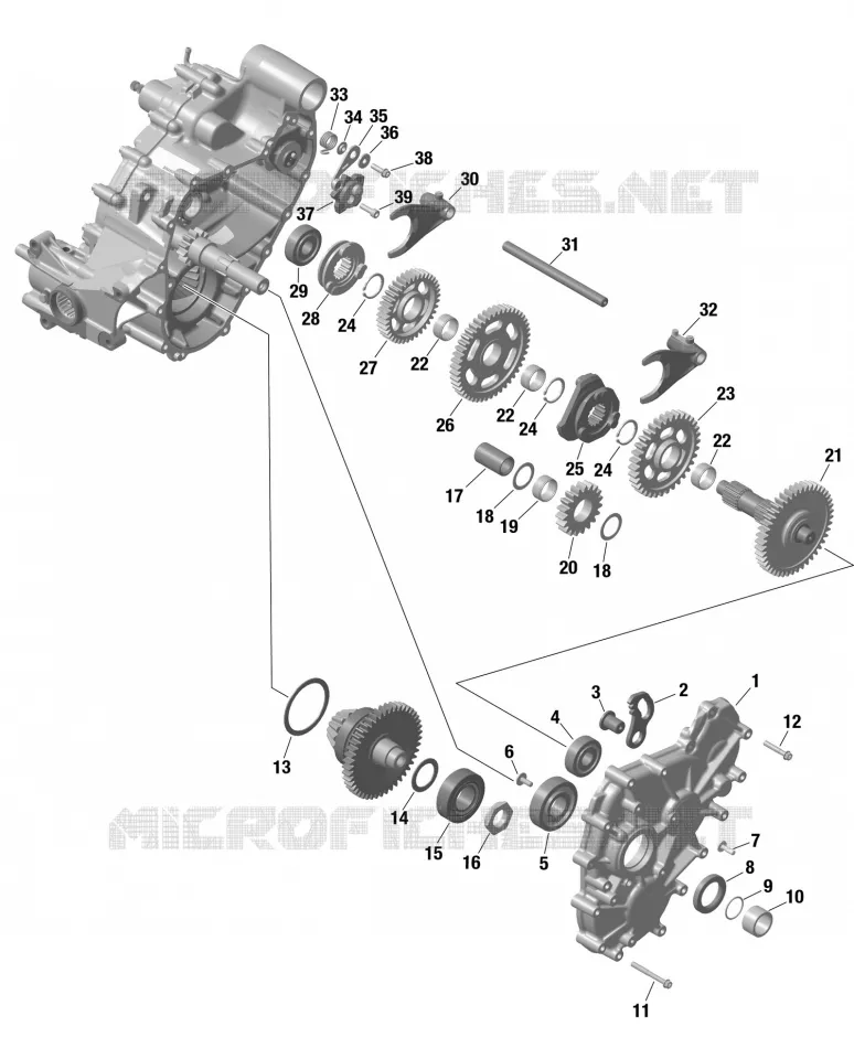 01- ROTAX - GearBox 2 Can-Am ATV Outlander X XC 1000R EFI 4X4 4MRB 2024 Outlander X XC 1000R EFI 4X4  Outlander X XC 1000R EFI 4X4