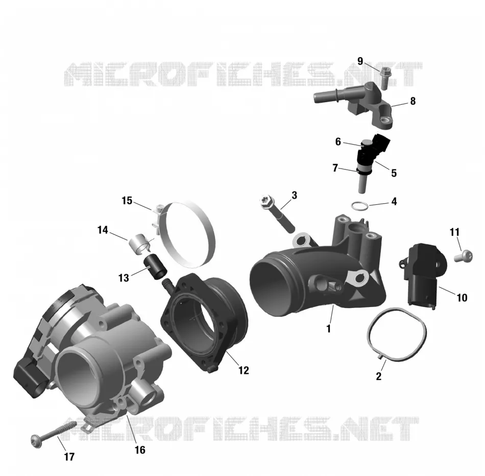 01- rotax - air intake manifold and throttle body pour Can-Am Outlander ...