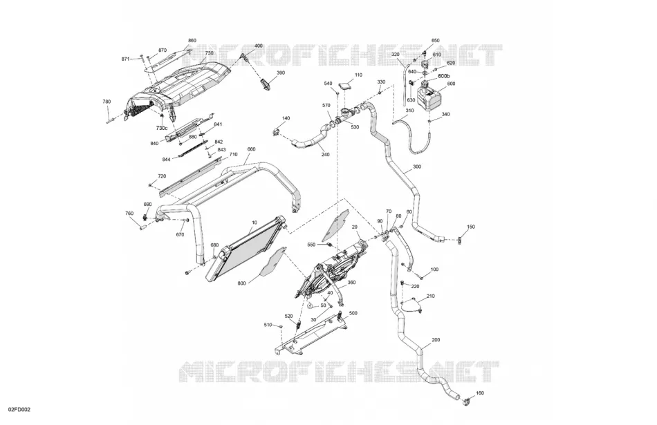02- Engine - Cooling Can-Am ATV Outlander X MR 700 4X4 1SRC 2024 Outlander X MR 700 4X4  Outlander X MR 700 4X4